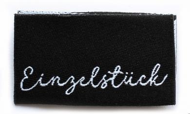 Web-Label "Einzelstück" schwarz ca. 40x35 mm 