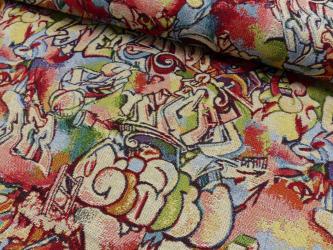 0,1 m Gobelin  "Graffiti" 140 cm br. Polyester/Baumwolle 