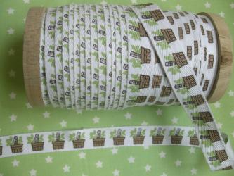 1 m Baumwoll-Köperband "Gartenkräuter" 20 mm 