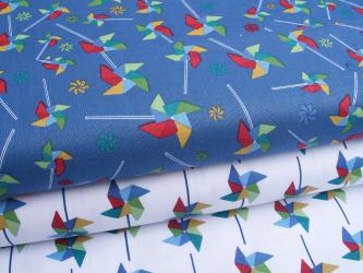 0,1 m Baumwoll-Druckstoff  "Windrose"  115 cm br. 