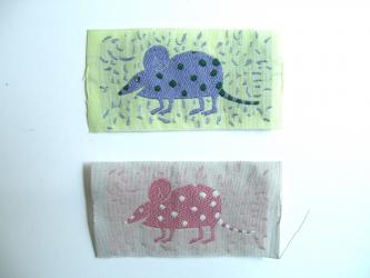 1 Stück Aufnäher "Crazy Mouse" 40x60 mm Baumwolle 