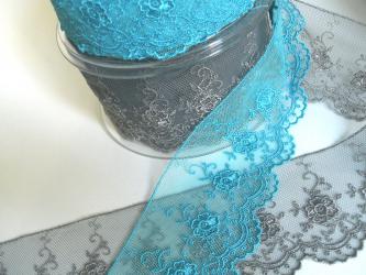 1 m Valenciennespitze  "Paris" M 6 cm br. Tüll bestickt 