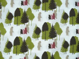 0,1 m Baumwoll Druckstoff  "Linz Bär" 150 cm br. 