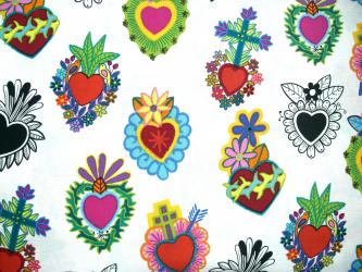 0,1 m Baumwoll-Druckstoff  "Corazon"  115 cm br. 