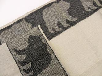 gewebtes Halbleinen-Tuch "Bär" ca. 45x70 cm 