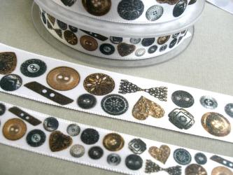 1 m Satinband "Knopfsammlung"  15 mm 25 mm 
