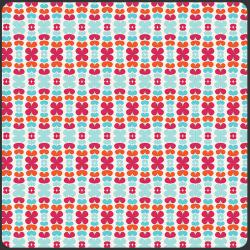 0,1 m Druckstoff  "Color me Retro" ca. 114 cm br. kleine Blumen Retrolook 