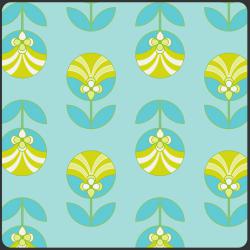 0,1 m Druckstoff  "Color me Retro" ca. 114 cm br. Blumen Retrolook 