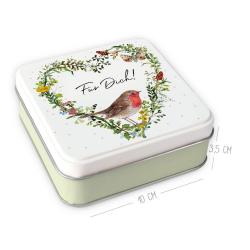 Geschenkdose "Für Dich - Rotkehlchen" 10x10x3,5 cm 