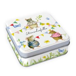 Geschenkdose "Wunscherfüller - Sommermäuse" 10x10x3,5 cm 