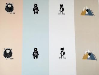 Paneel feiner Single-Jersey  "Tierische Helden" 145 cm br. 