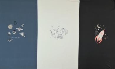 Paneel feiner Single-Jersey  "I need some space" 145 cm br. 