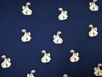 0,1 m Sommersweat "Schwan" 160 cm br. Bio-Baumwolle 