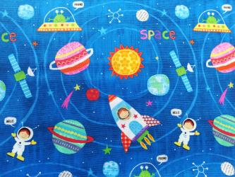 0,1 m Baumwoll Druckstoff  "Space" 115 cm br. 