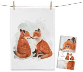Baumwoll-Geschirrtuch "Fox Friends" ca. 70x50cm 