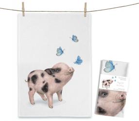 Baumwoll-Geschirrtuch "Piglet Sniffle" ca. 70x50cm 