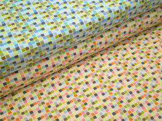 0,1 m Baumwoll-Druckstoff  "Born Wild Karo" ca. 114 cm Breite 