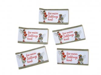 5er Paket Webetiketten "Für mein Lieblingskind" ca. 30x55 mm 