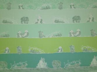 0,1 m Druckstoff  "Pandamania Family Life" ca. 114 cm br. 