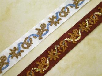 1 m Webband "Lebkuchenmann + Brezel" 15 mm br. 