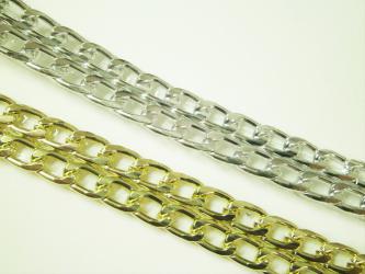 1 m aufbügelbare, doppelreihige Metallkette 10 mm br. 