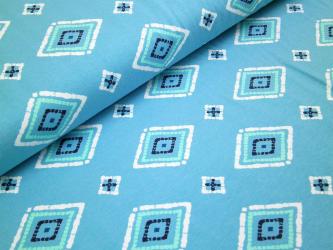 0,1 m Feiner Single-Jersey  "Mediterraneo-Raute" 150 cm br. 