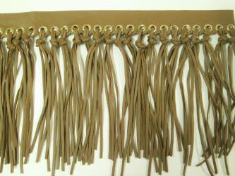 0,5 m Kunstleder-Franse mit Ösen  XL ca. 22 cm br. 