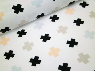 0,1 m Feiner Single-Jersey  "Tierische Helden - Karo" 150 cm br. 