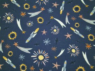 0,1 m Digital-Druckstoff  "Raketen" 150 cm br. 