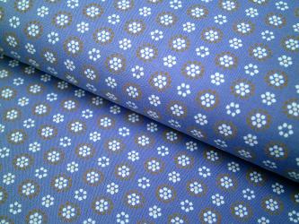 0,1 m feiner Popeline "Retro Daisy" 100 % Baumwolle kbA 160 cm br. GOTS 