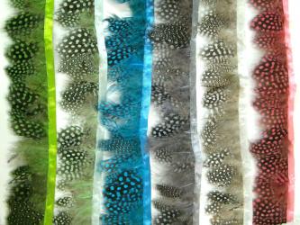 1 m Federbesatz "Perlhuhn NEU" 60 mm br. 