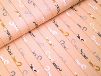 0,1 m Baumwoll-Druckstoff  "Kitty Kats - Neugierige Katzen" ca. 110 cm br. 