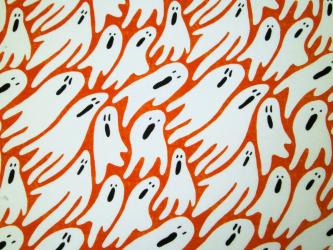 0,1 m Organic Cotton Canvas "Sleepy Hollows - Gespenst" 110 cm br. 