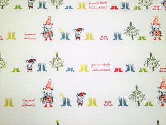 0,1 m feiner Popeline " Gemüütliche Weihnachten" 100 % Baumwolle kbA 160 cm br. GOTS 