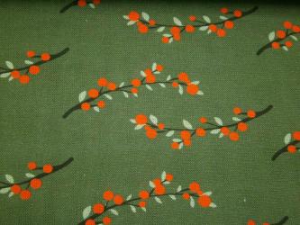 0,1 m Canvas "Weihnachtsbeeren" 100 % Baumwolle kbA 160 cm br. GOTS 