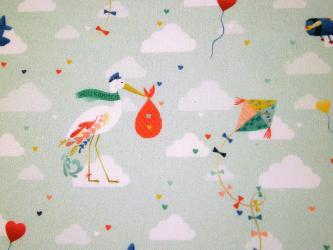 0,1 m Digital-Druckstoff  "Junge Linie - Willkommen im Leben" 150 cm br. Westfalen 