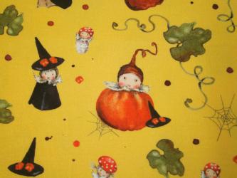 0,1 m Bio-Baumwollstoff "Happy Halloween" 150 cm breit Dollbelge Fabric 