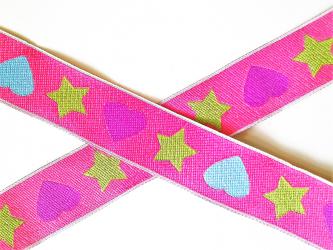 1 m  Webbordüre "Sternchenherz" 23 mm br. 