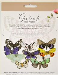 Girlande Falter aus Papier mit Goldfolienprägung 