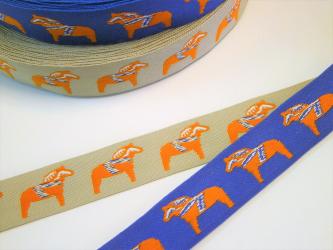 1 m Webband "Dalapferd" 24 mm br. 100 % Baumwolle 