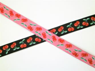 1 m Webband "Kirschen" 12 mm Design Jolijou.de 