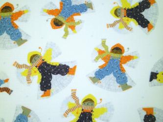 0,1 m Organic Cotton Druckstoff "Snow Friends - Schneeengel"  110 cm br. 