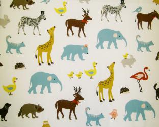 0,1 m Japan-Druckstoff  "Tiere"  110 cm br. Kokka 