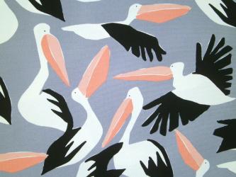 0,1 m Organic Cotton Canvas "Pelicans" 125 cm br. 