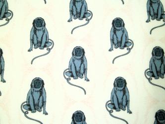 0,1 m Organic Cotton Druckstoff "Jaipur - Affen"  110 cm br. 