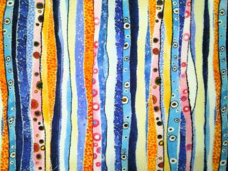 0,1 m Druckstoff  "Wild Waters - Bunte Streifen" ca. 110 cm br. 