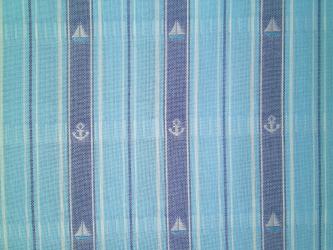 0,1 m Baumwoll-Webstoff "Sylt" Streifen blau 150 cm br. Westfalen 
