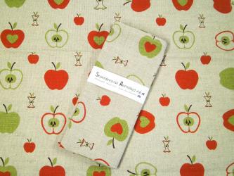 bedrucktes Halbleinen-Tuch "Äpfel" ca. 50x70 cm 