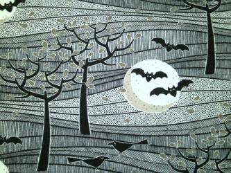 0,1 m Organic Cotton Druckstoff "Gothic Whimsy - Nächtliche Landschaft" 110 cm br. 