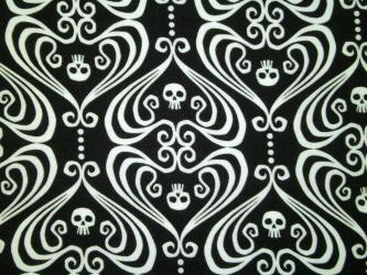 0,1 m Organic Cotton Druckstoff "Gothic Whimsy - Ornamente" 110 cm br. 